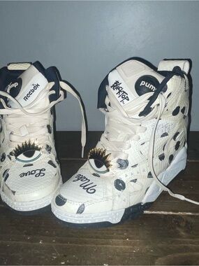 Womens Reebok Blacktop Pump Wedge x Melody Ehsani White Black Polka Dot Sz 6